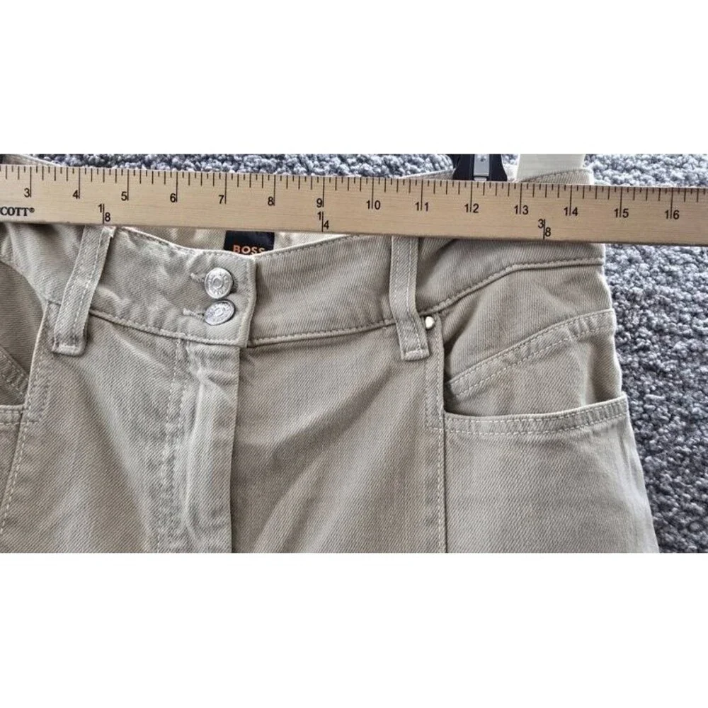 BOSS Orange Wide-Leg Denim Jeans Women's 8 Beige Belt Loops Zip & Button Closure - Picture 10 of 15